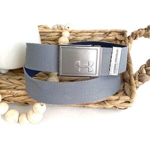 Under Armour Men’s Reversible Webbing 2.0 Golf Belt Jet Gray/Blue Navy UA Belt